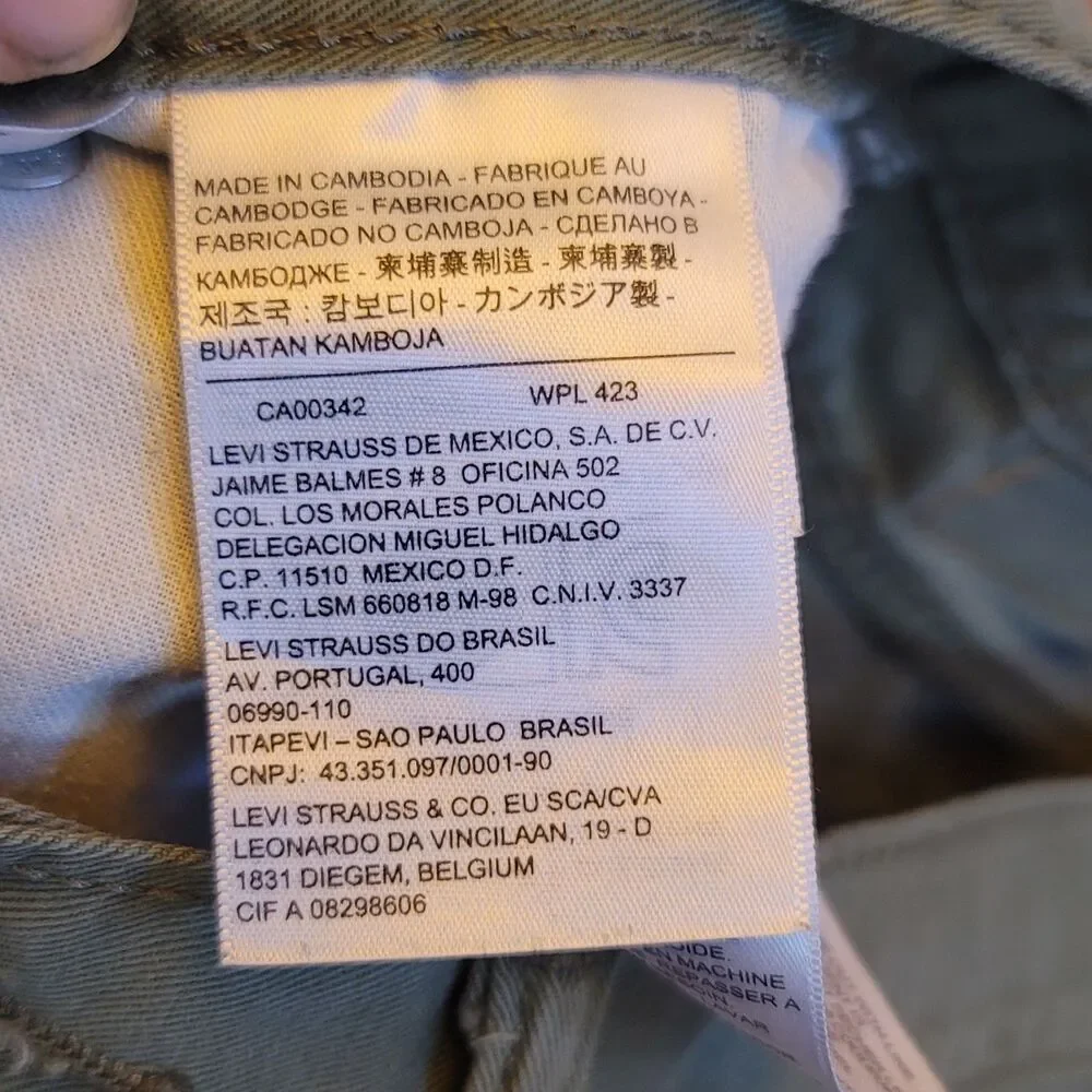 Levi's 508 Men's Green Straight Denim Jeans 34x32 White Tag